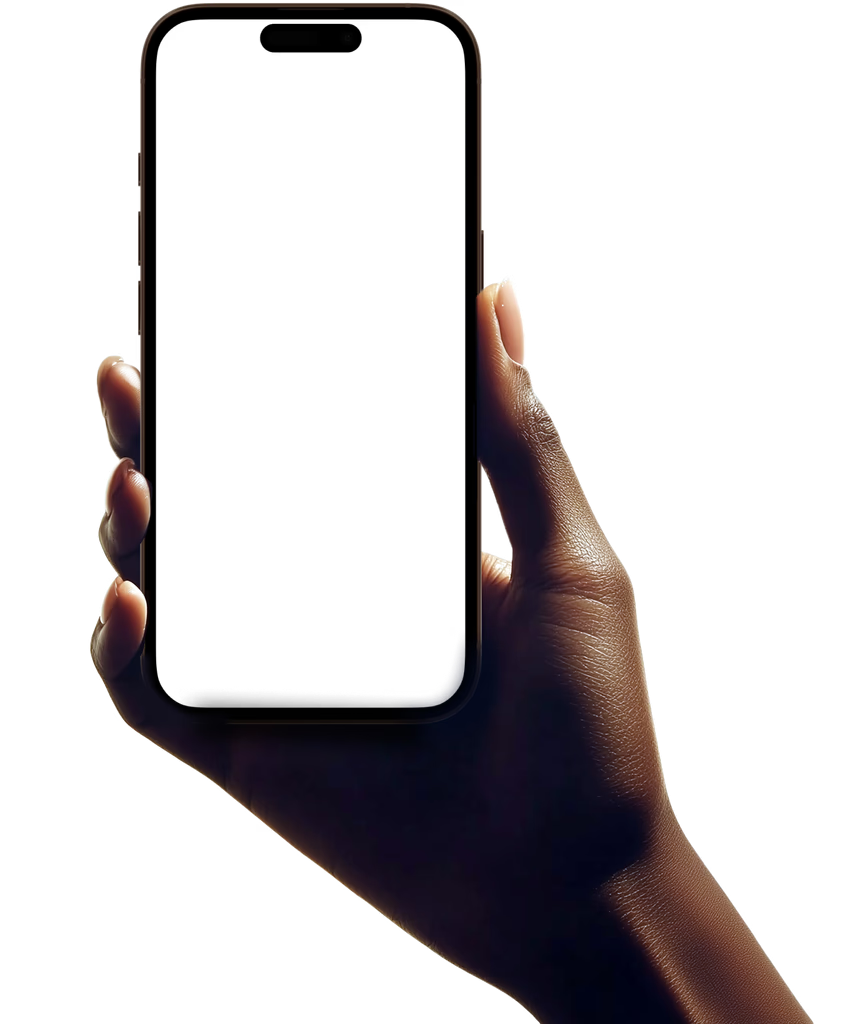 A hand holding an iPhone running Outbound